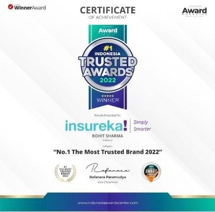 insureka! Diganjar Penghargaan #1 Indonesia Trusted Awards 2022